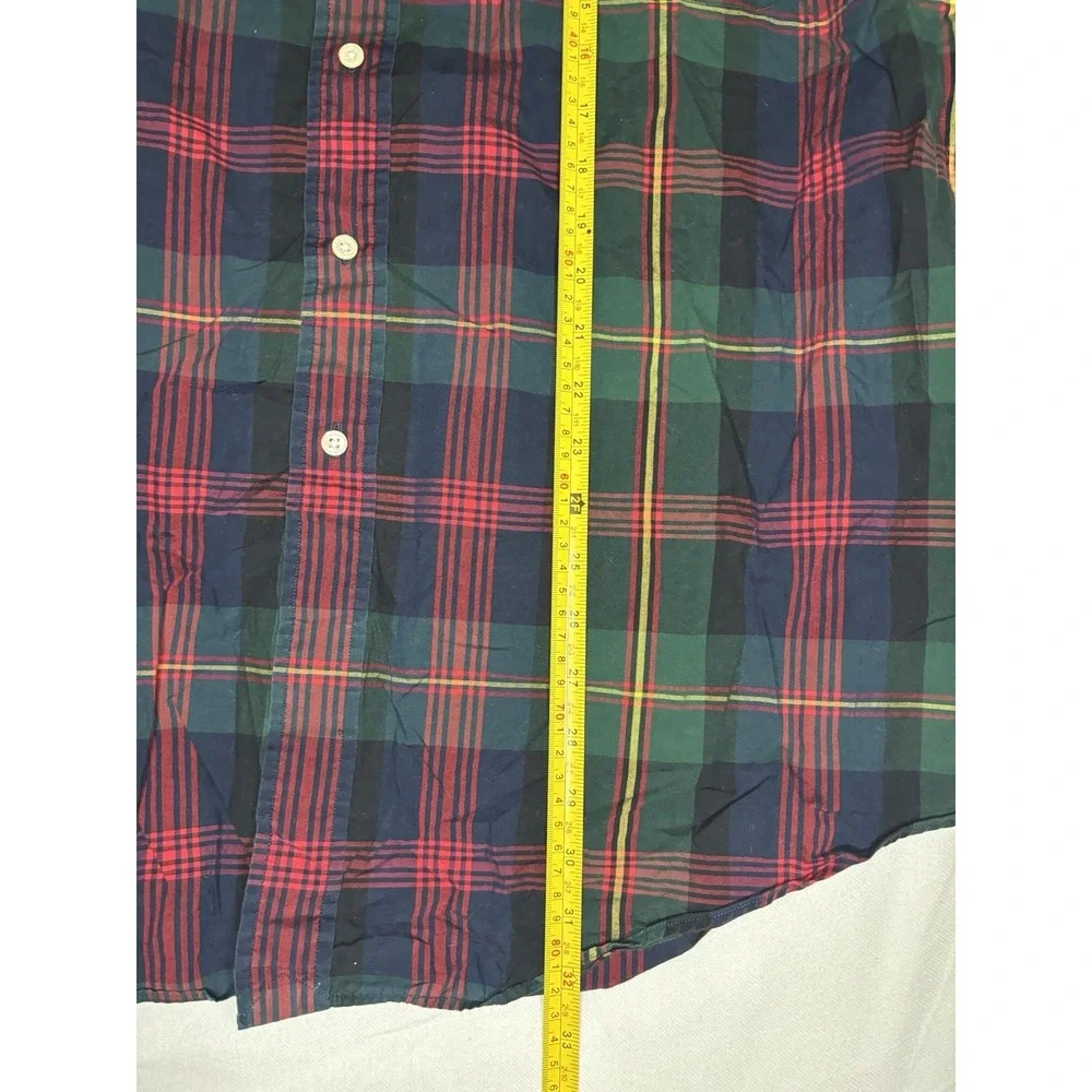 Vintage Ralph Lauren Plaid Long Sleeve Button Down Shirt XL Big Crown Logo Crest